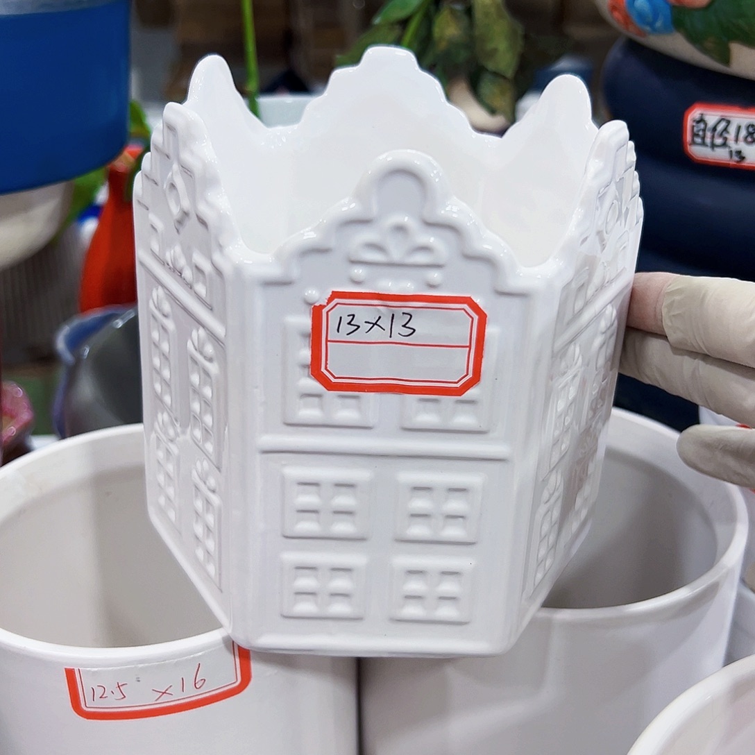 有孔，外贸尾单陶瓷花盆凑单10米包邮