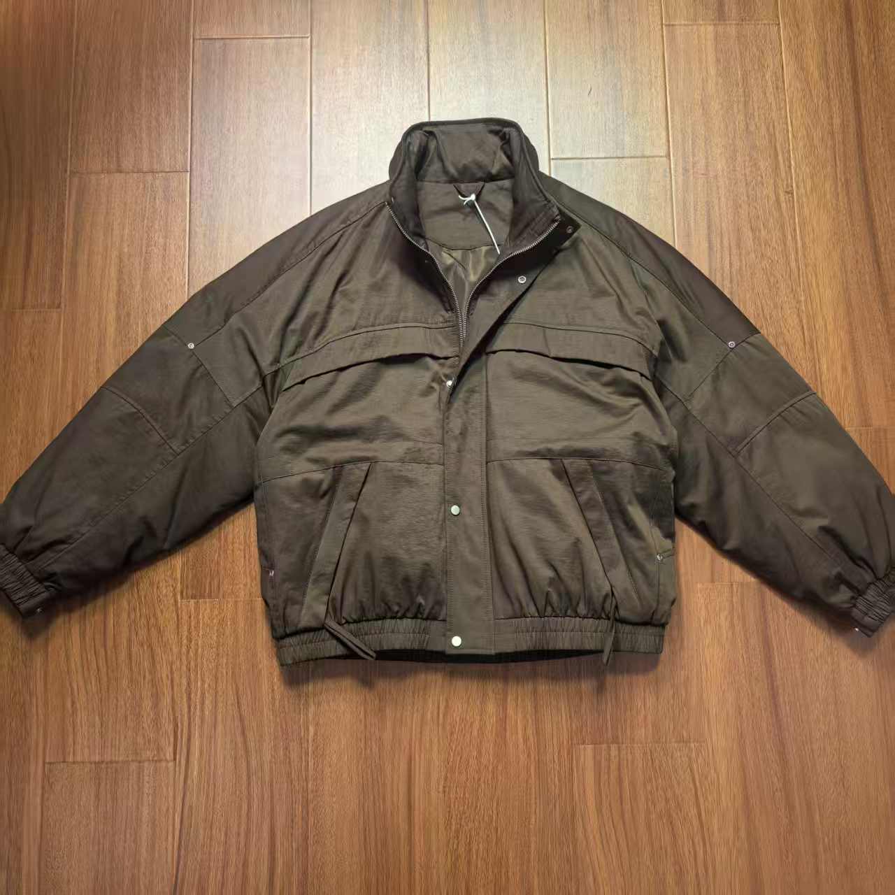 复古立领拼接痞帅90白鸭绒羽绒服外套【8903】