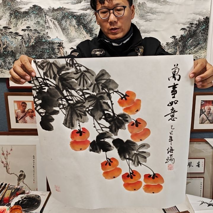国画贾海瑞老师现场定制