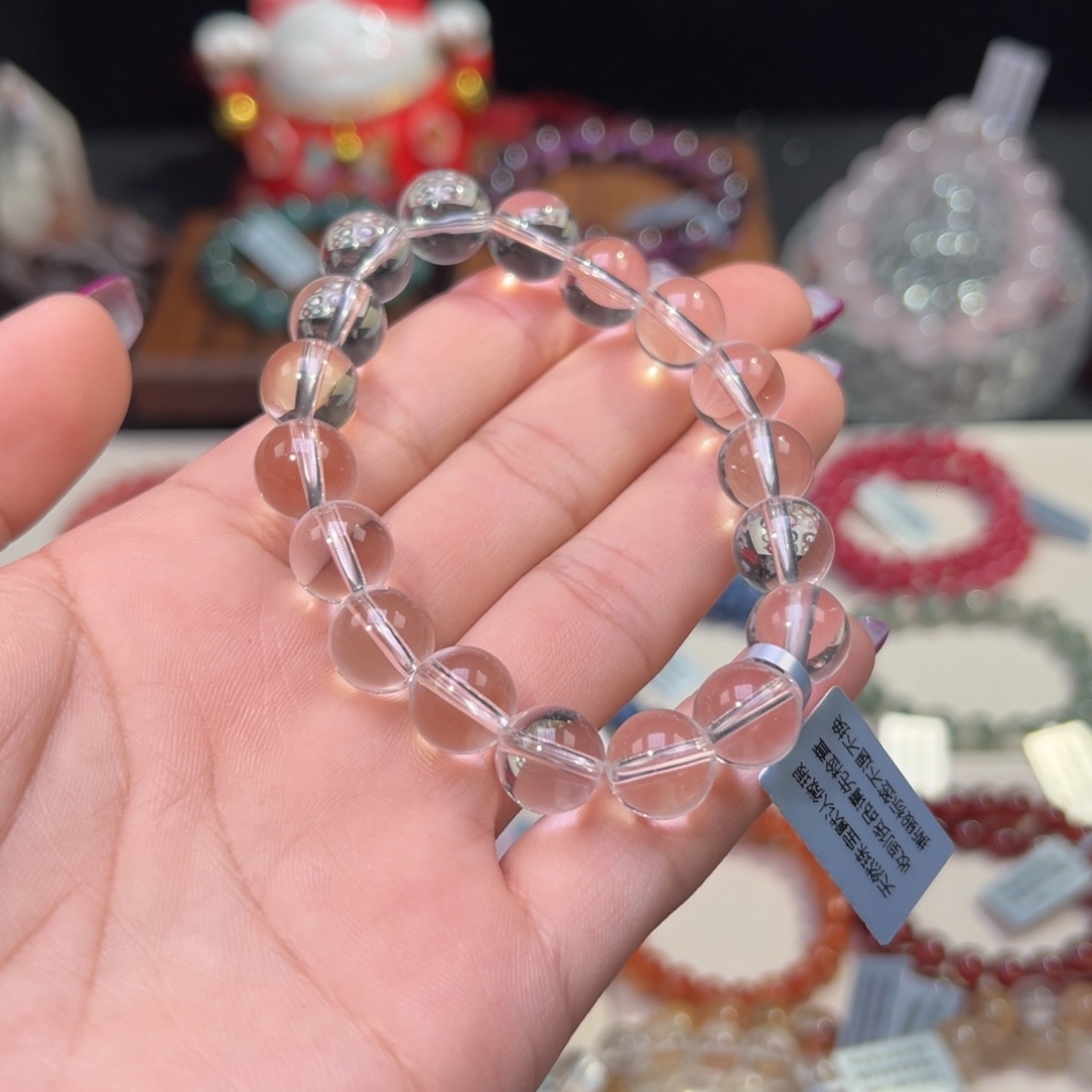 水晶手串未镶嵌小*-宠粉福利白水晶11mm
