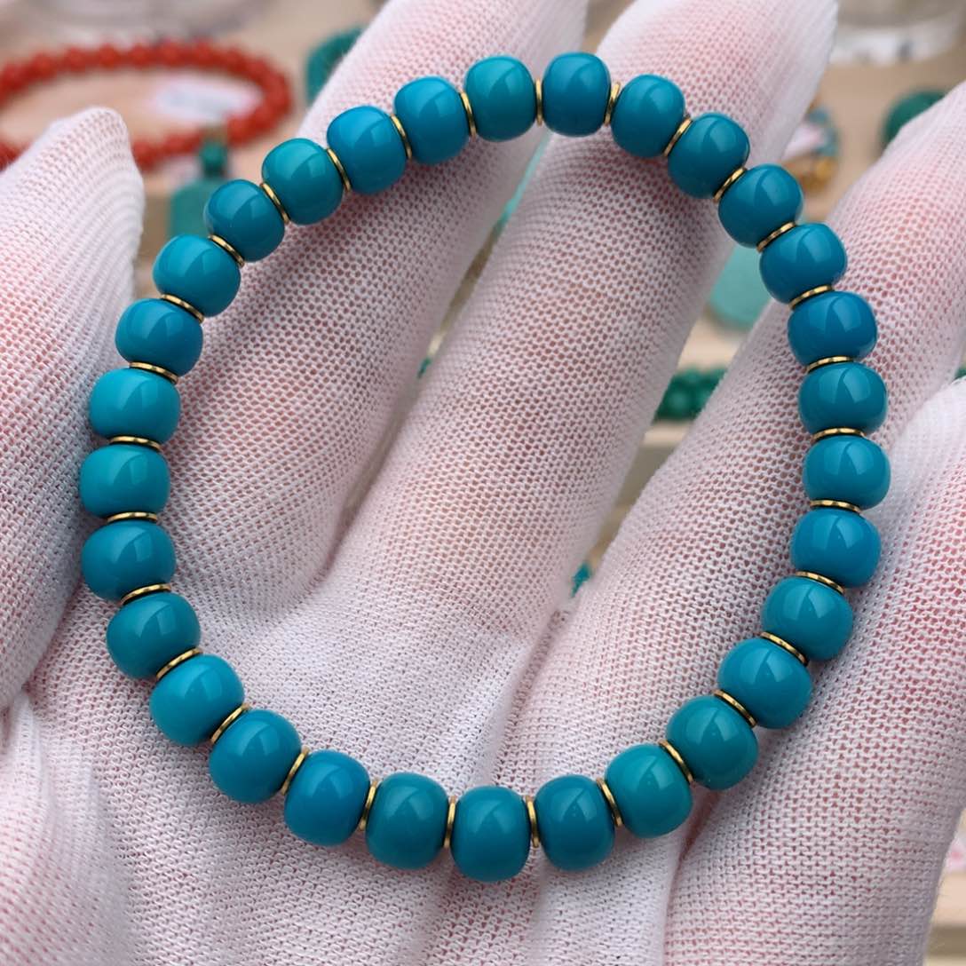 绿松石手串18K金镶嵌