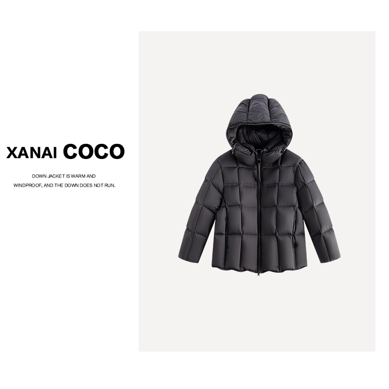 【高小涵专属】宽松时尚百搭连帽冬季新款95白鹅绒连帽长款8618