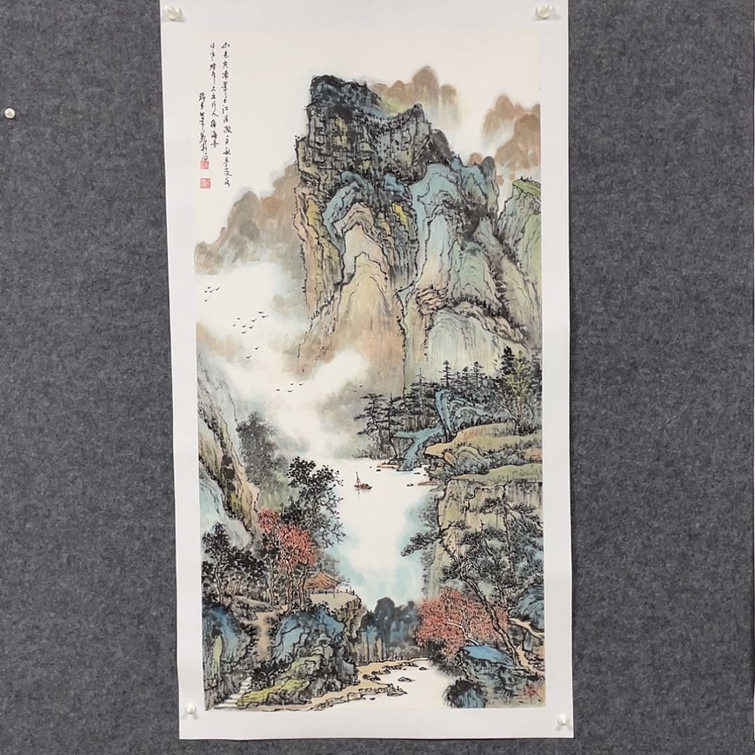 田***板国画四尺画芯 捡漏