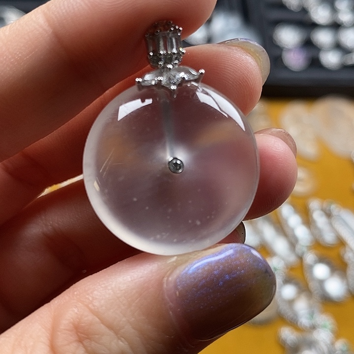 释***）石英质玉银S925镶嵌颈饰