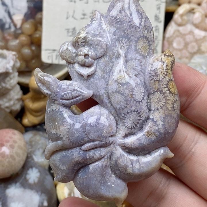 硅化珊瑚（珊瑚玉）未镶嵌颈饰