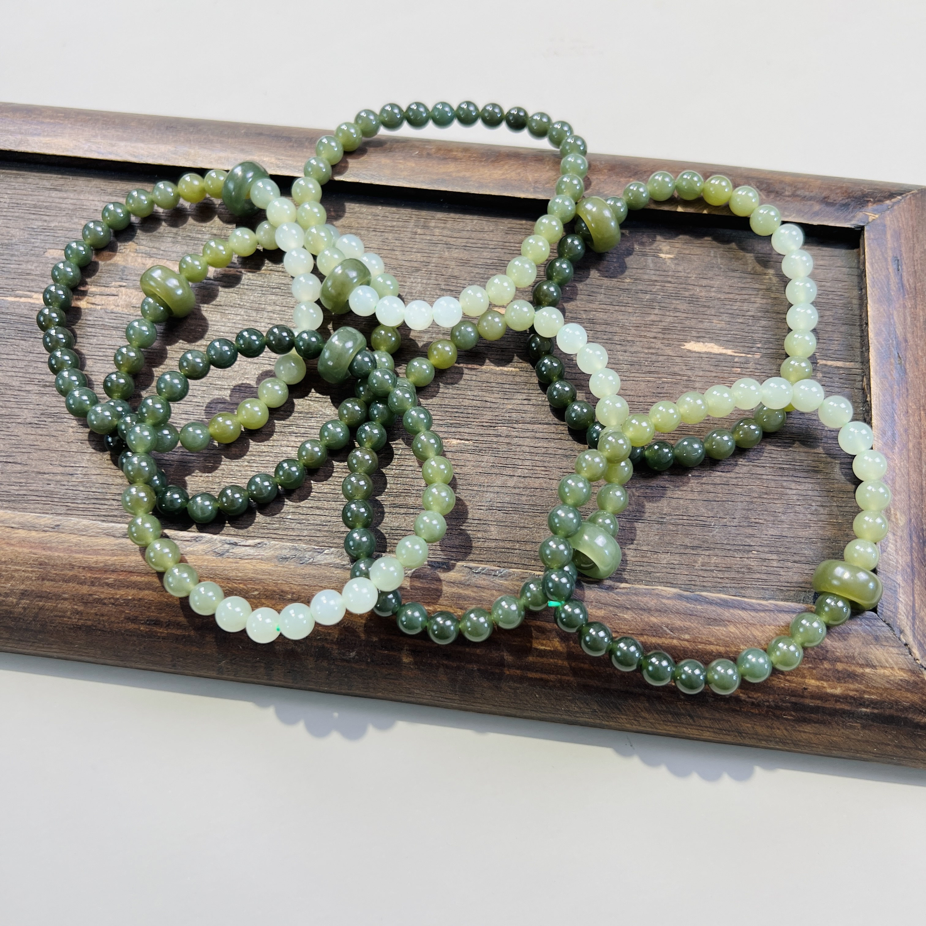 新疆料渐变跑环手串青黄口手串单圈带跑环多样性拍一发一