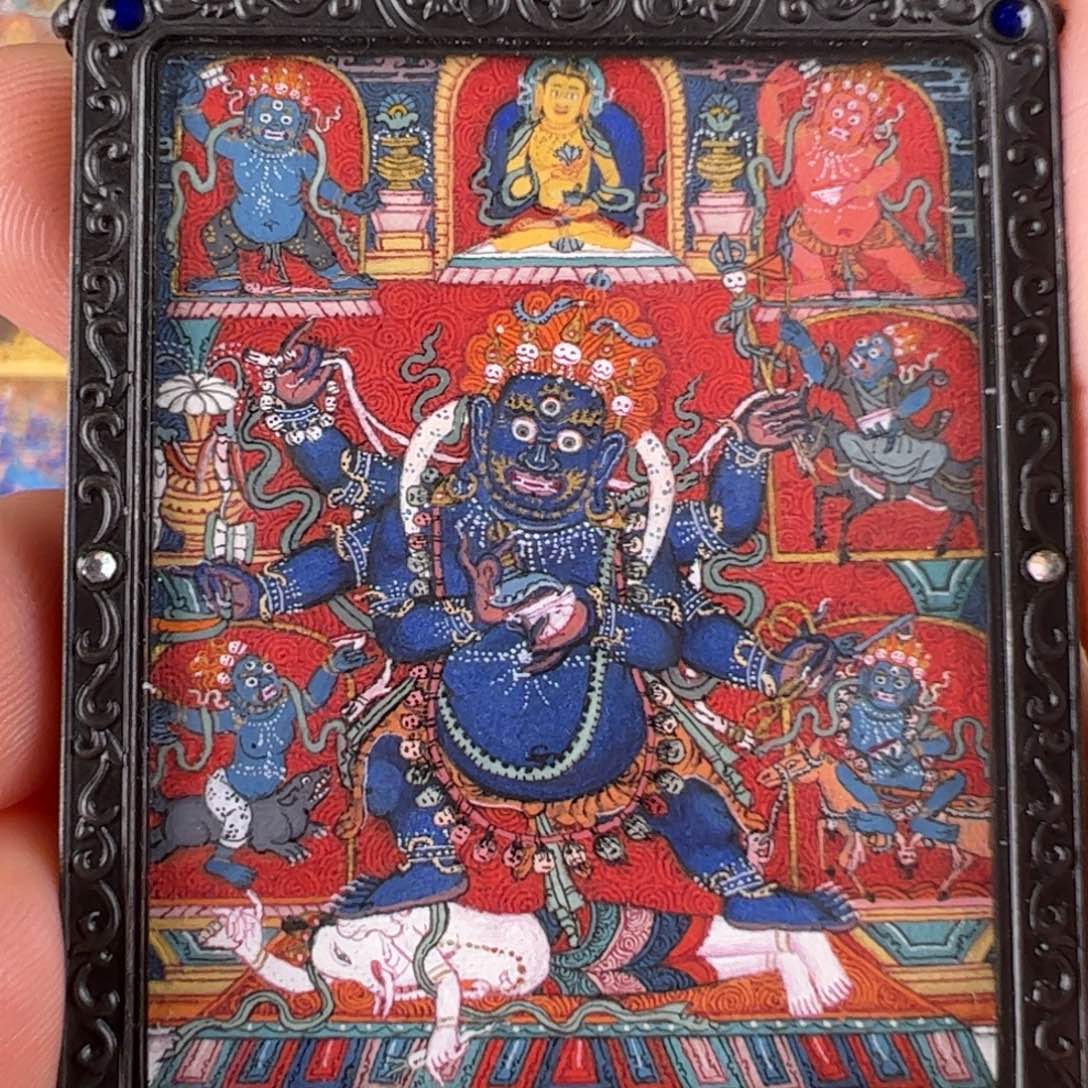 困***婆吊坠大黑天唐卡绘画作品