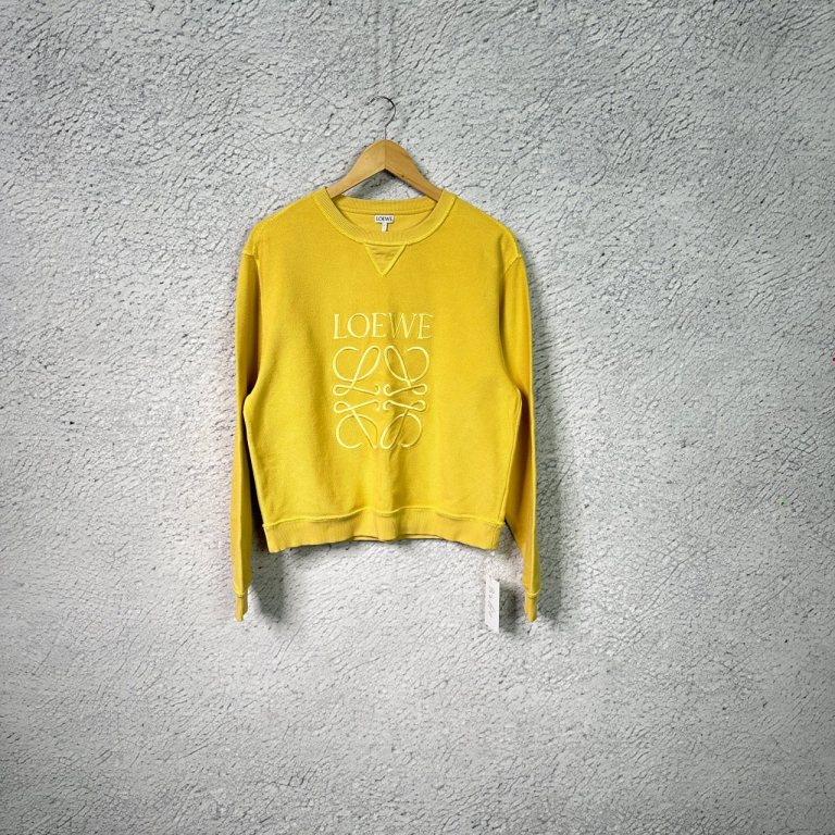 99新 LOEWE/罗意威 黄色logo卫衣/M码