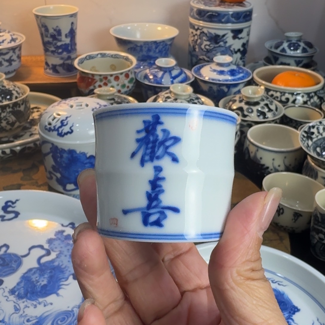 景德镇陶瓷手绘柴窑单杯