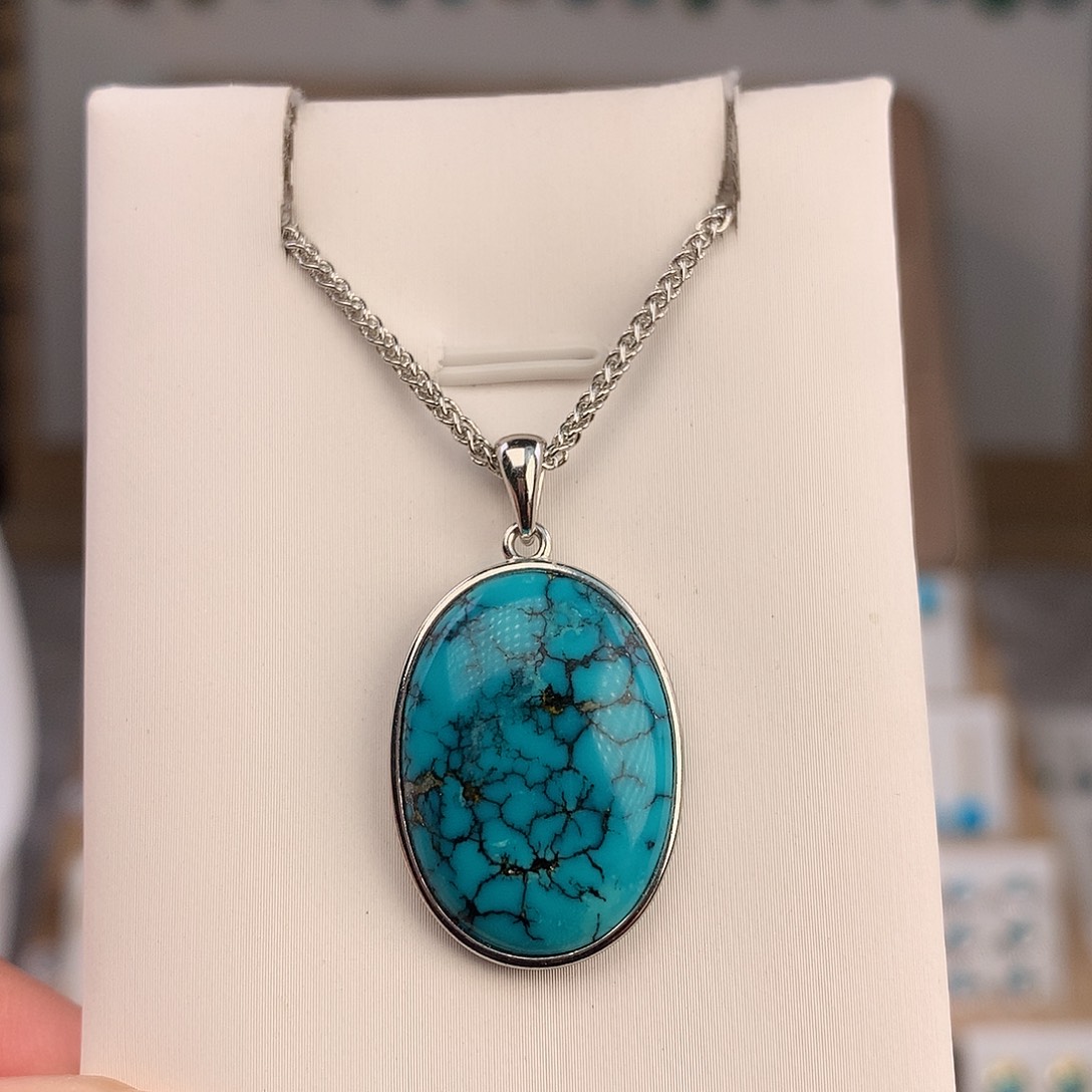 绿松石银S925镶嵌颈饰