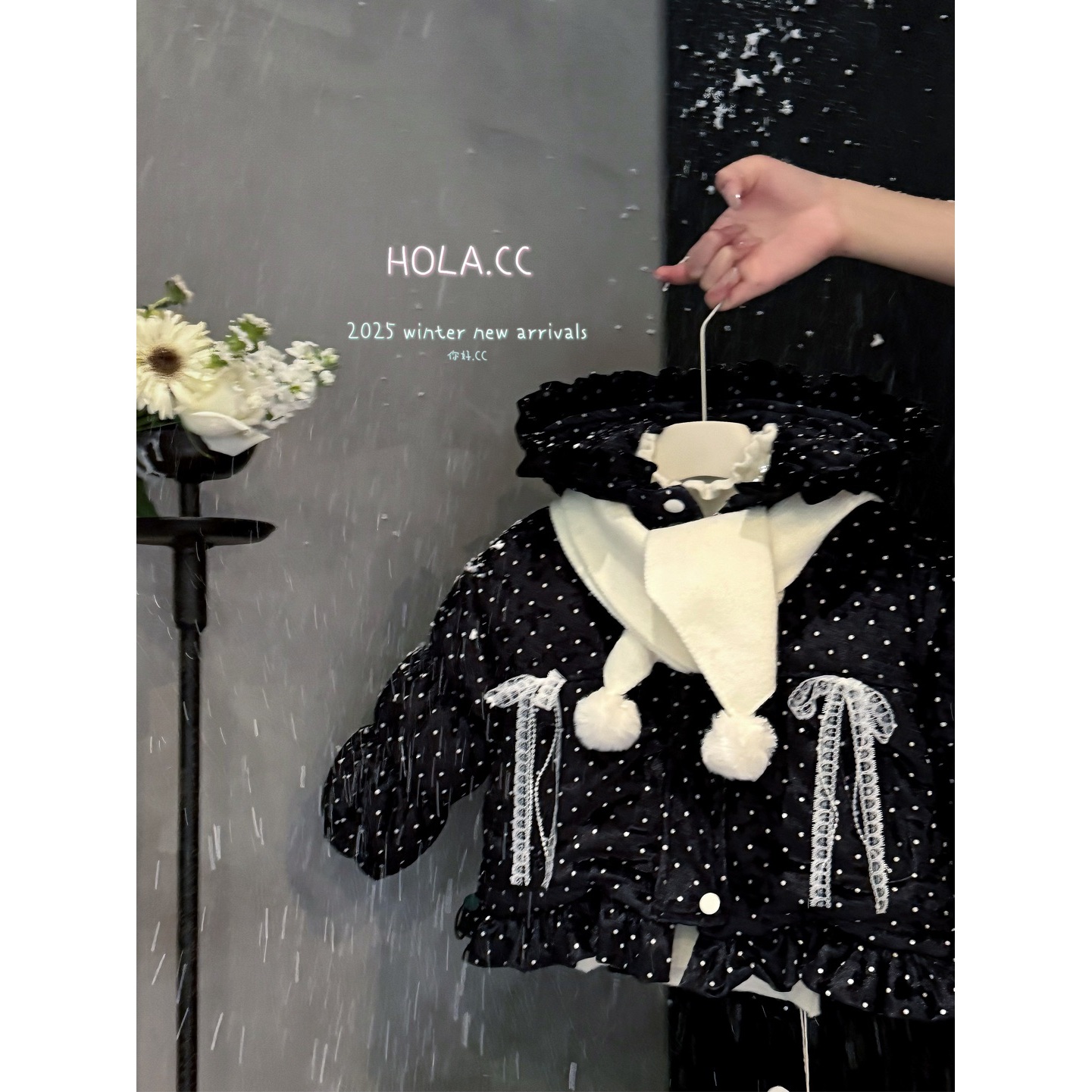 HOLA.CC·25冬~波点丝绒棉衣6639（童装汉服）