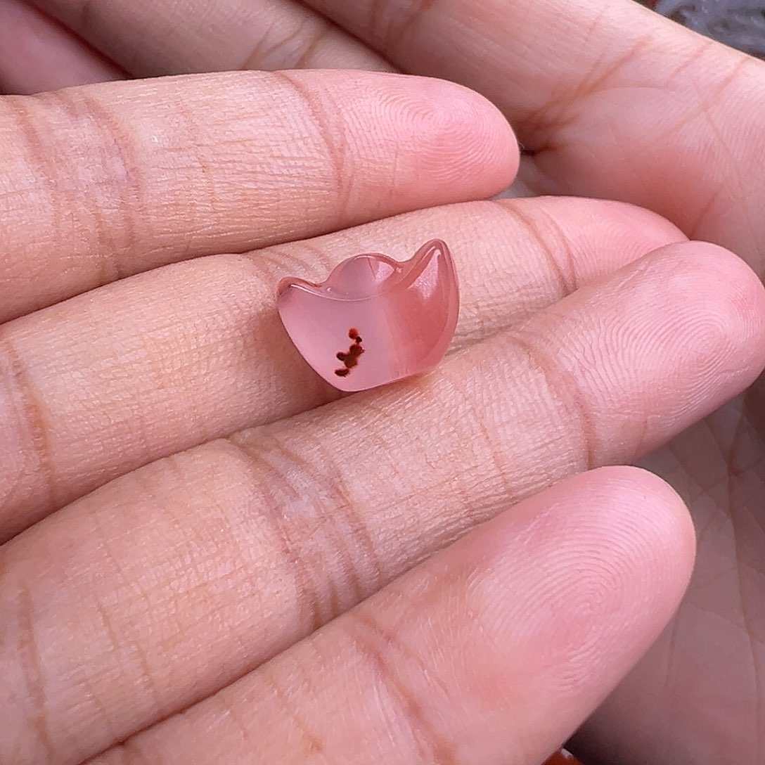 未镶嵌南红玛瑙珠宝奇石元宝12.3mm