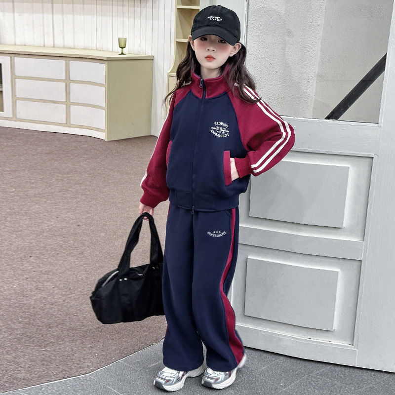 女童春秋套装2025新款洋气时髦儿童中大童运动春款炸街休闲两件套