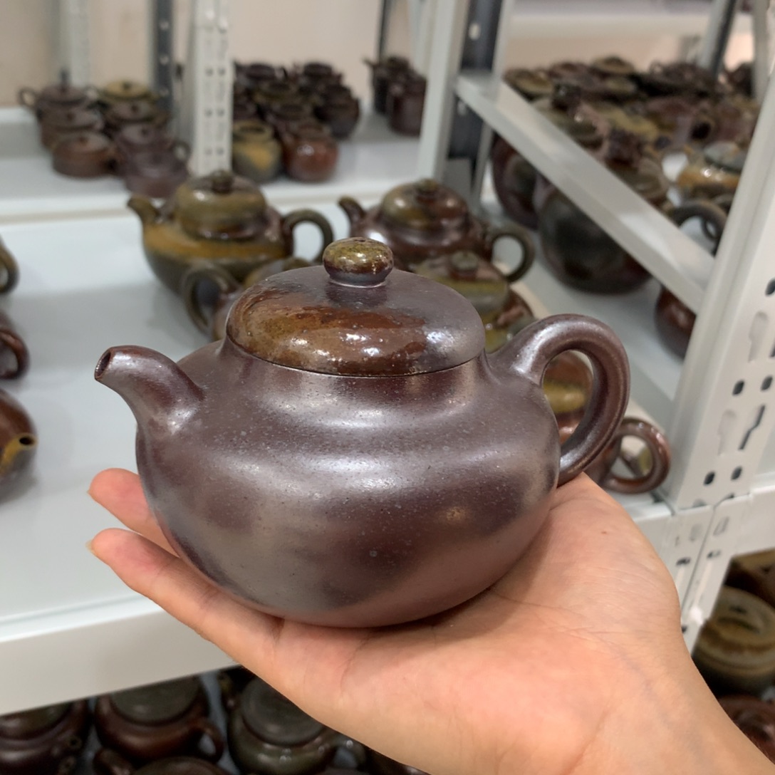 茶壶紫砂纯自然柴烧