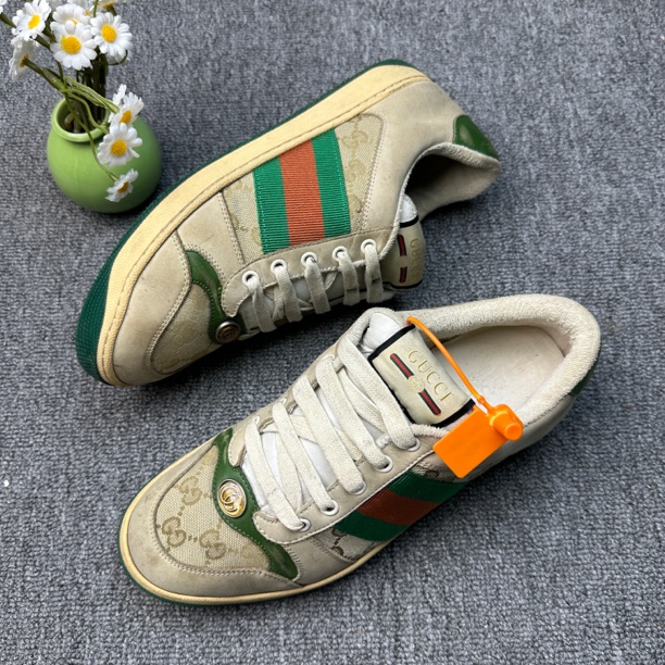 95新 GUCCI/古驰 脏脏鞋/阳/40.5码/ 绿法郎 