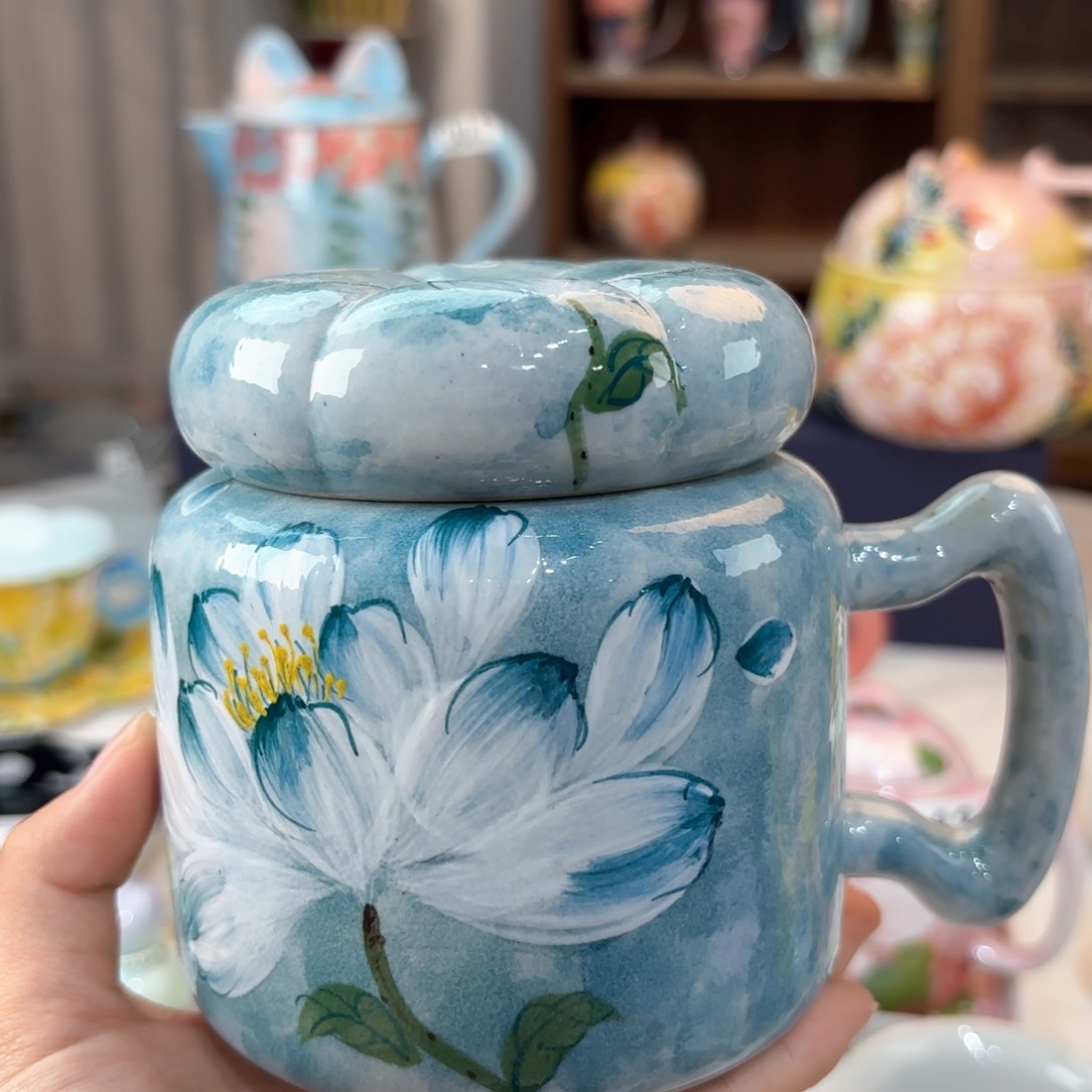 景德镇手绘高温釉下彩陶瓷茶具