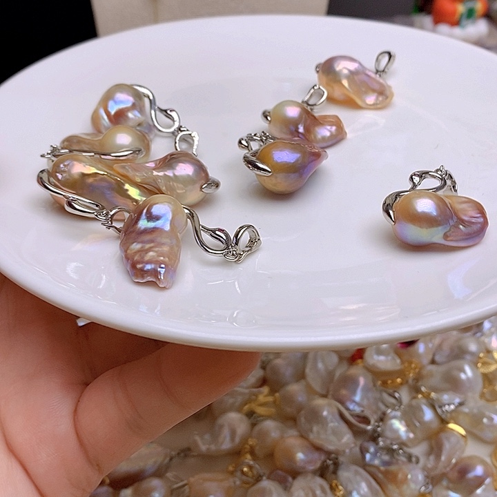 淡水珍珠银S925镶嵌颈饰657