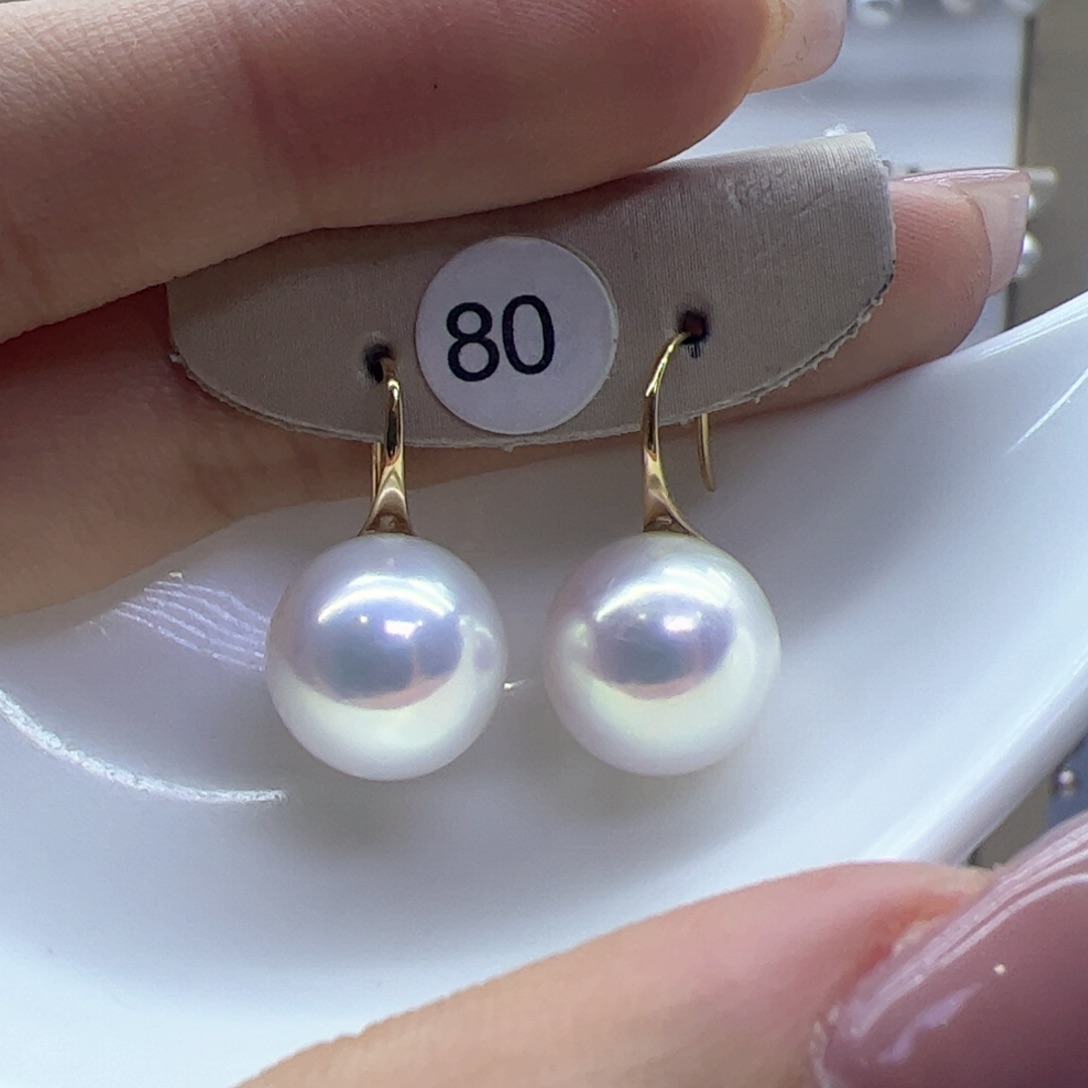 淡水珍珠耳饰18K金镶嵌