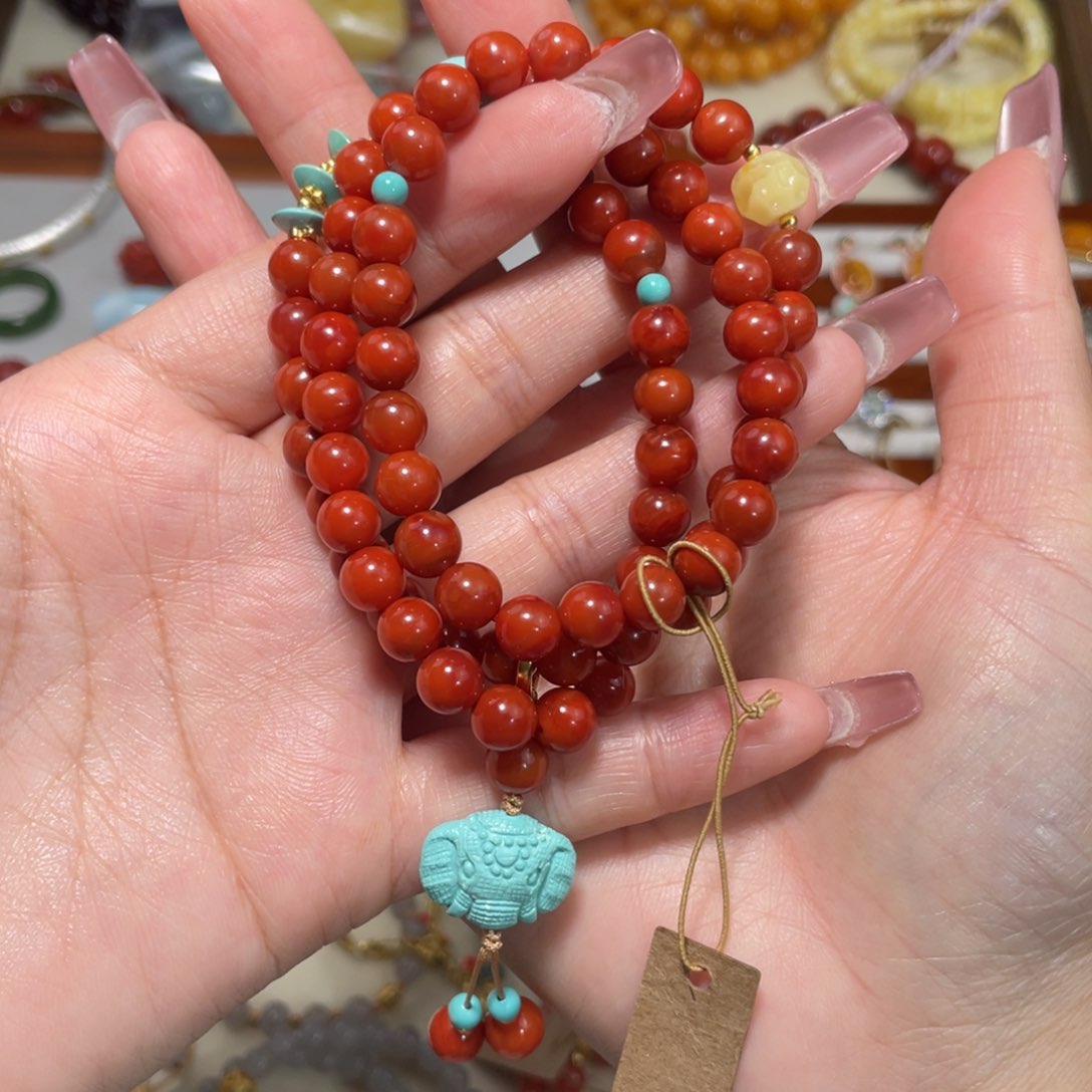 南红玛瑙手串未镶嵌原矿无胶无优化