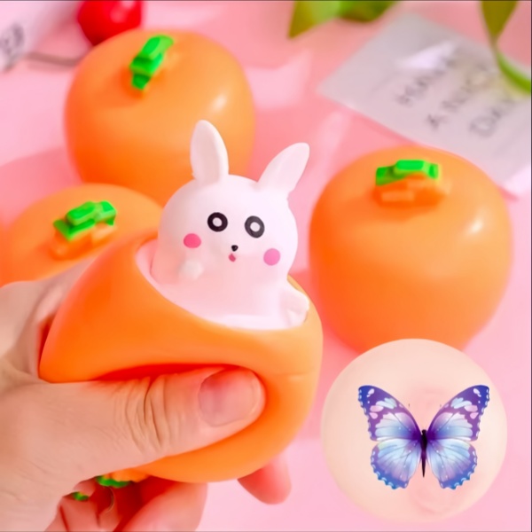 热销萝卜捏捏乐蝴蝶大馒头解压创意整蛊玩具