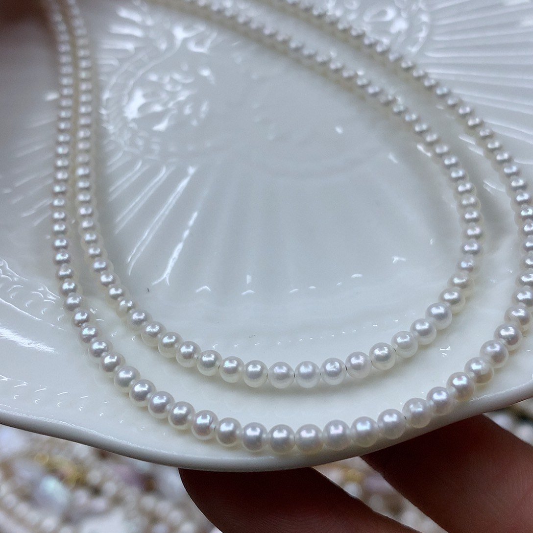 淡水珍珠3mm未镶嵌x16项链