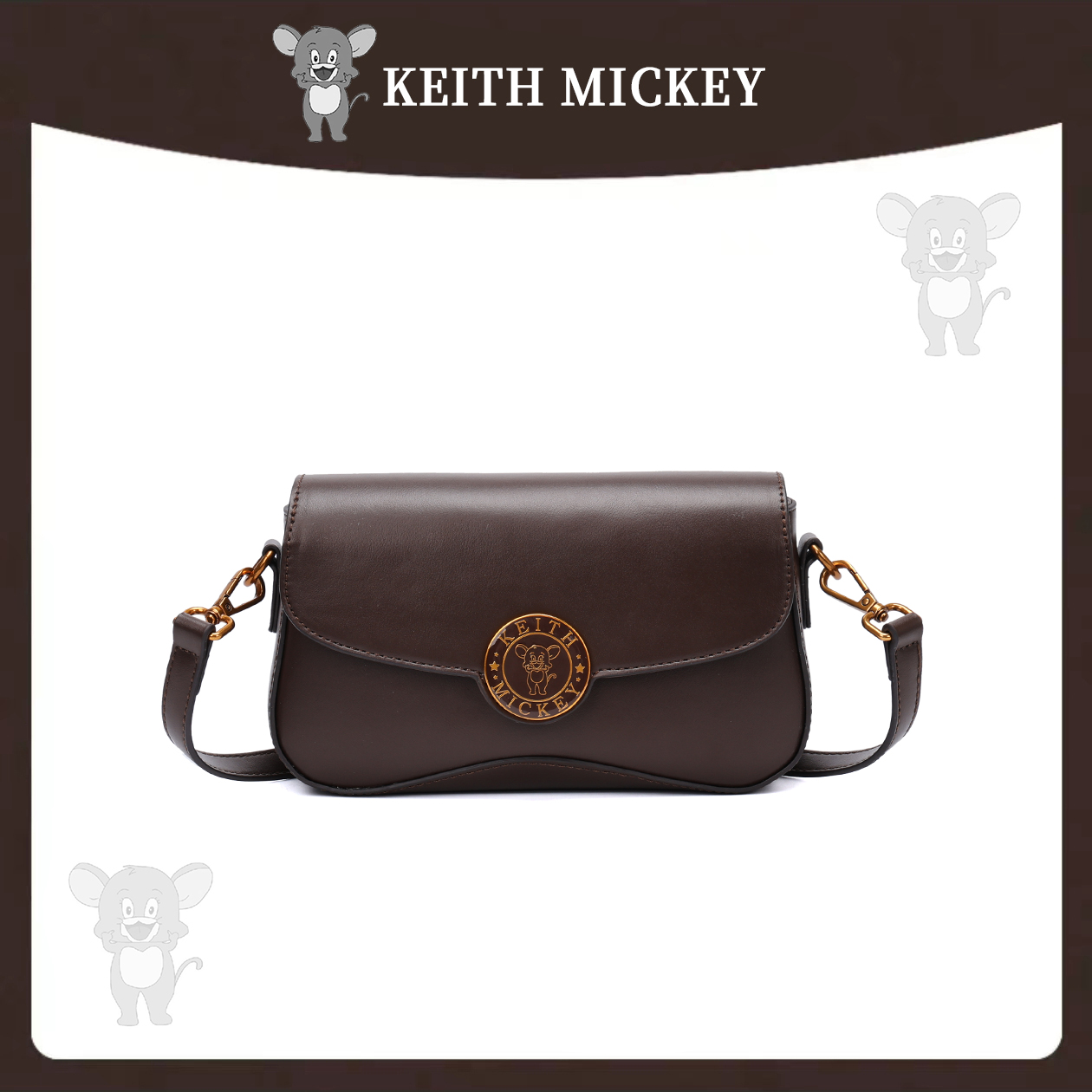 【工厂直销】KEITHMICKEY秋冬新潮单肩/斜挎包k8538棕色