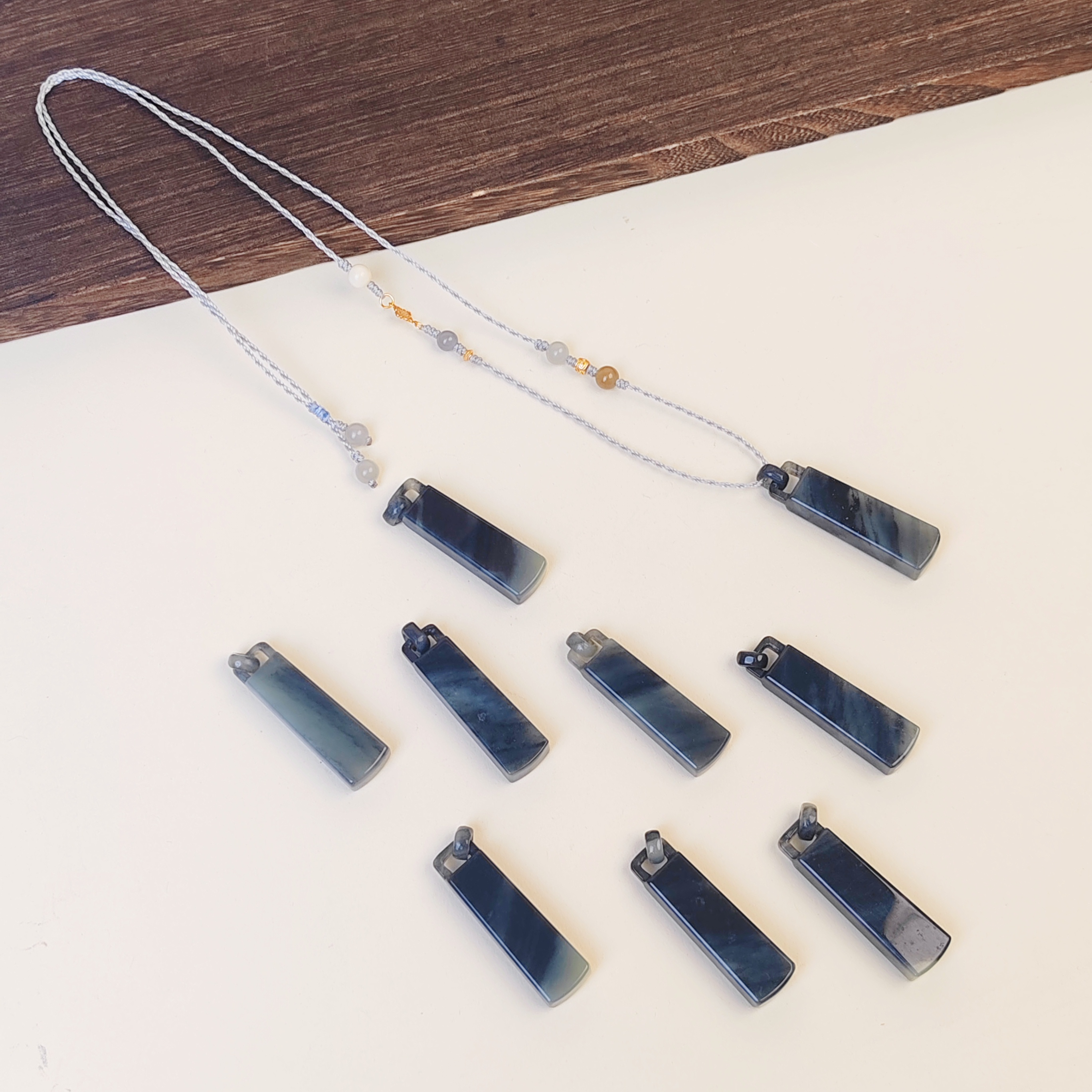 猛犸编绳青花秤砣编绳项链（多样性发其一）