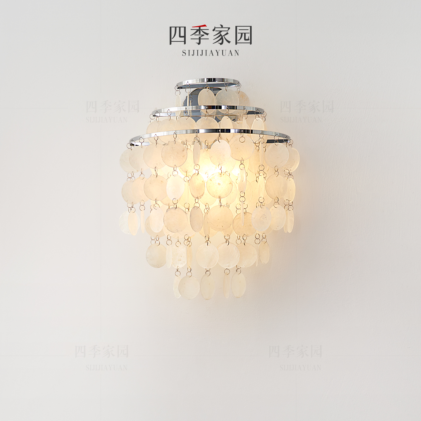 北欧简约贝壳卧室吊灯客厅餐厅枝形美式灯饰玄关艺术铁创意小吊灯