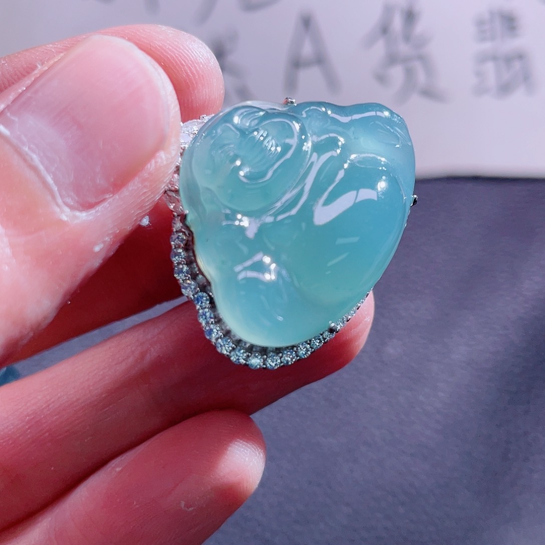 翡翠颈饰银S925镶嵌99999999