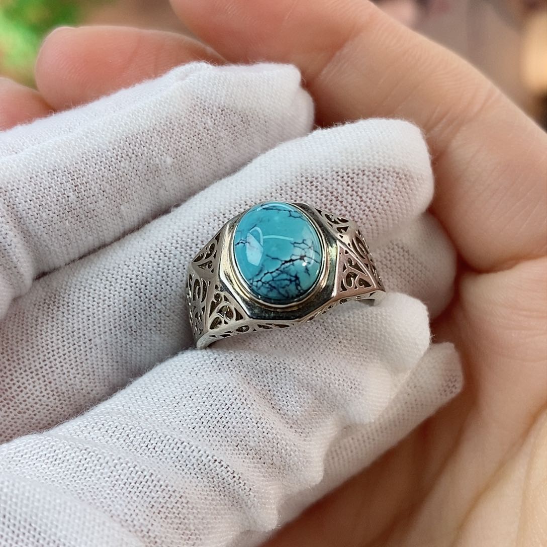 绿松石珠宝奇石银S925镶嵌