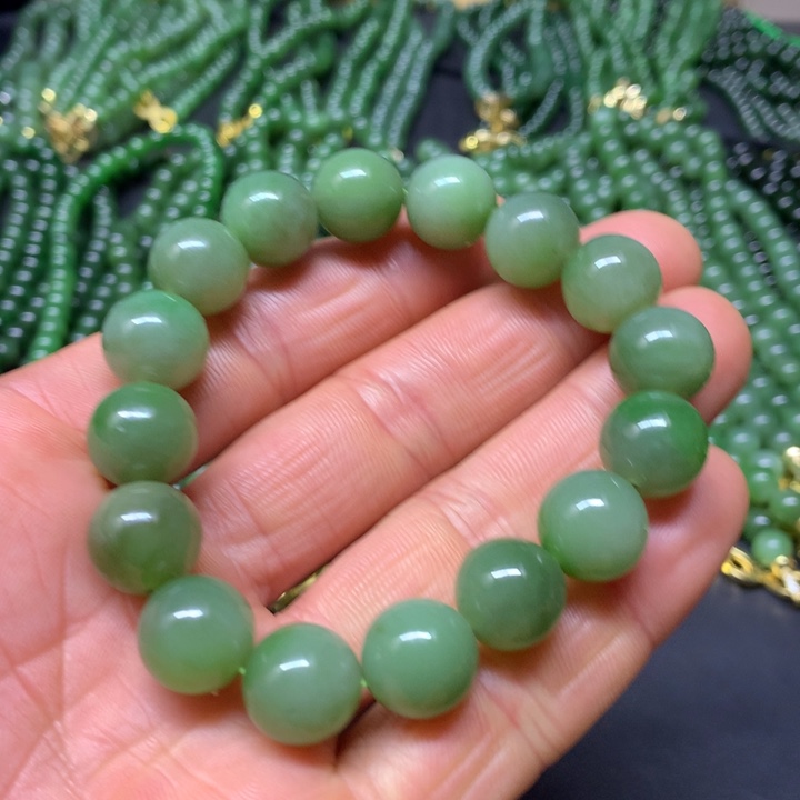 和田玉（碧玉）手串未镶嵌12.7mm