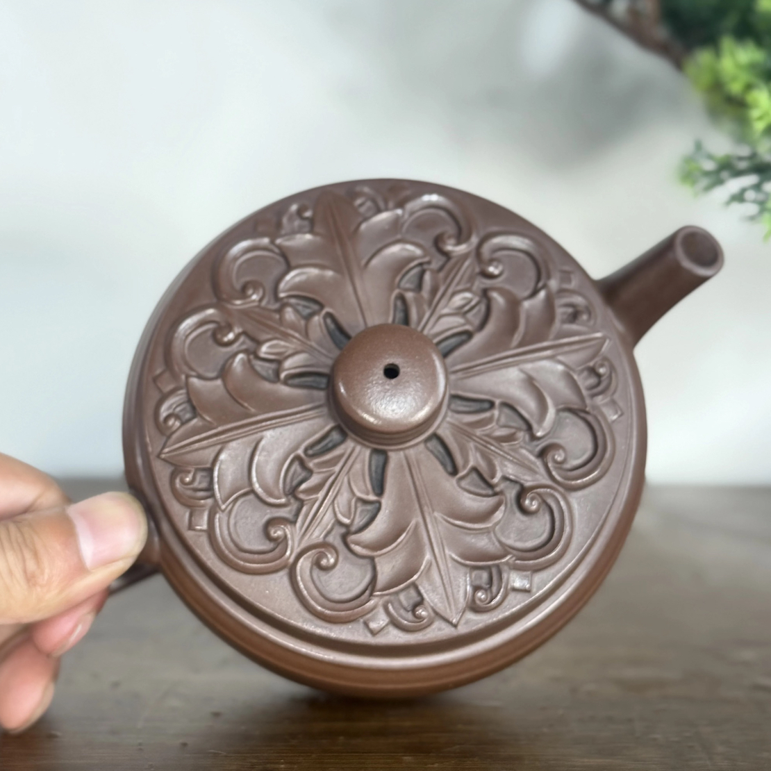 宜兴紫砂壶原矿紫泥大容量台湾回流印版贴花大师收藏井栏400CC