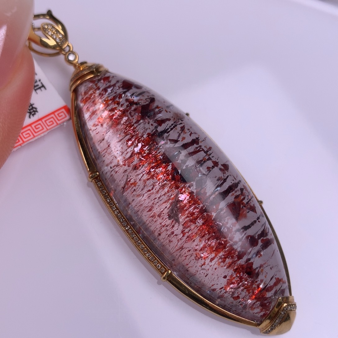 颈饰未镶嵌水晶金草莓晶吊坠