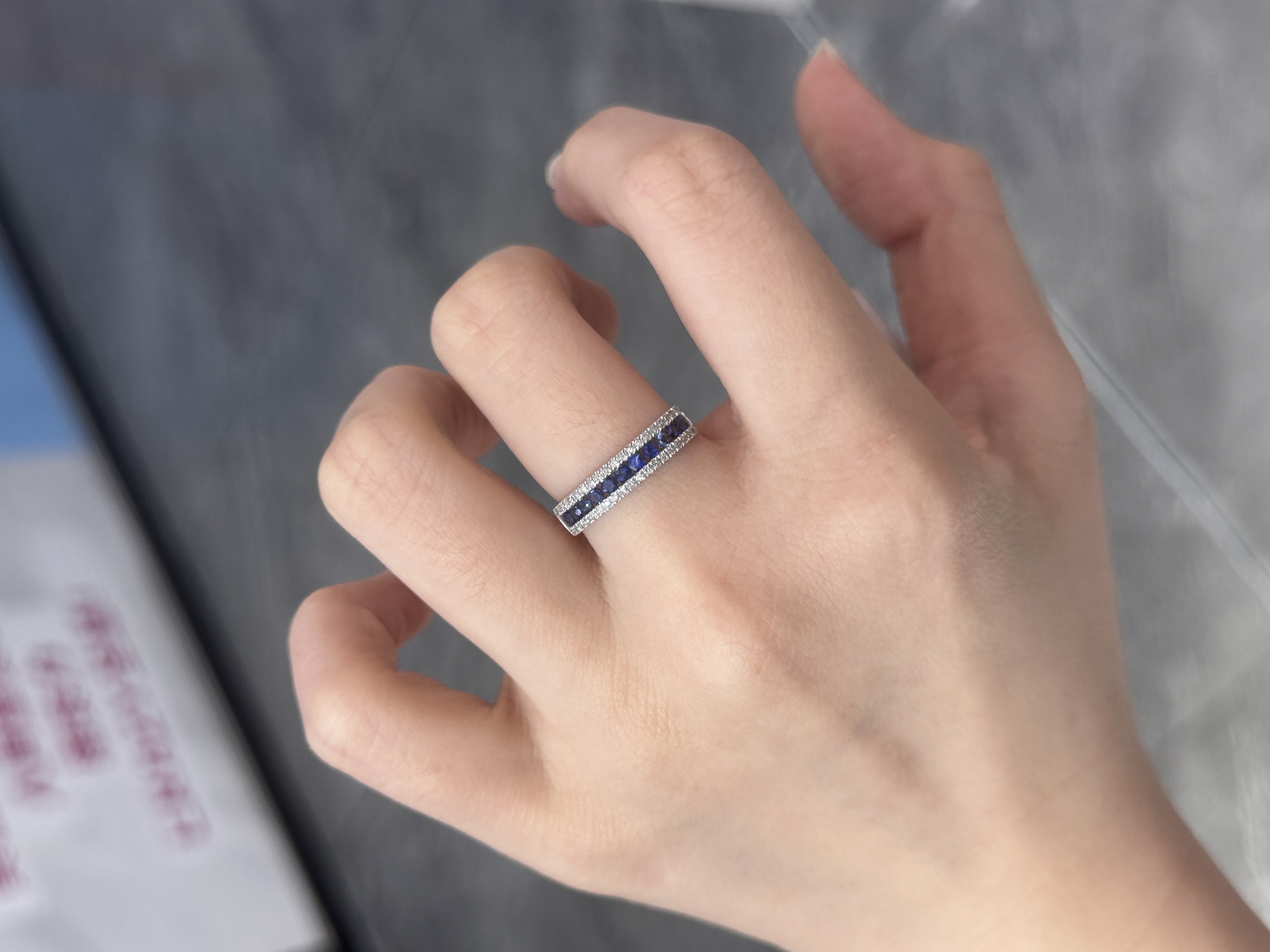 【PEIDI珠宝】18K  50分 蓝宝石排戒  38好物节  送礼  礼赠