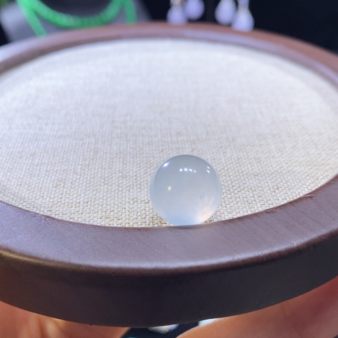 翡翠未镶嵌耳饰翡翠高冰藕色珠12+mm