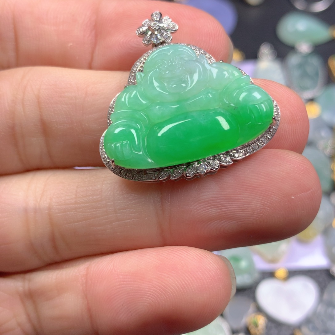 【闪购商品】翡翠颈饰18K金镶嵌洛*翡翠