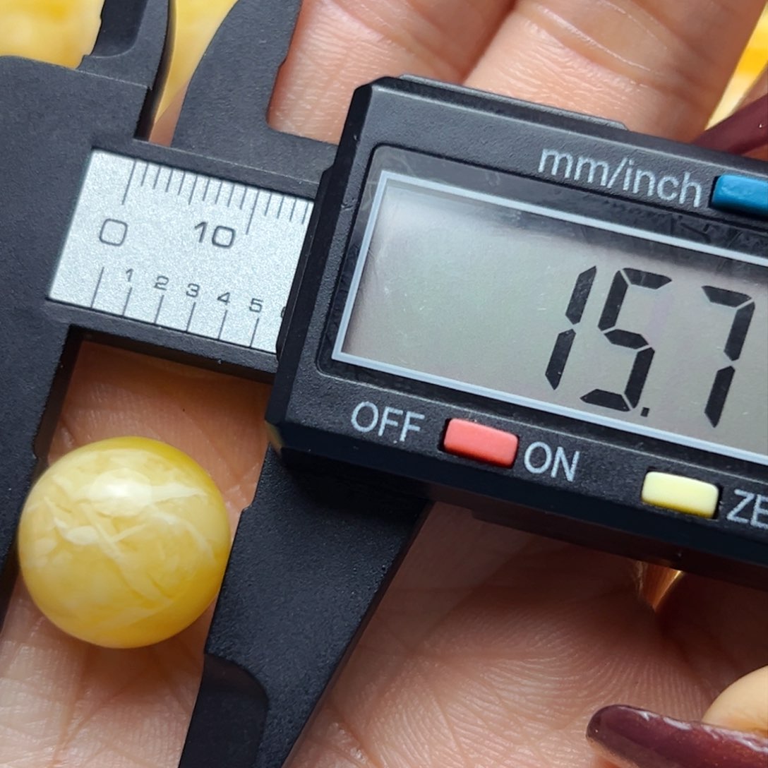 琥珀裸石未镶嵌15.7mm单珠