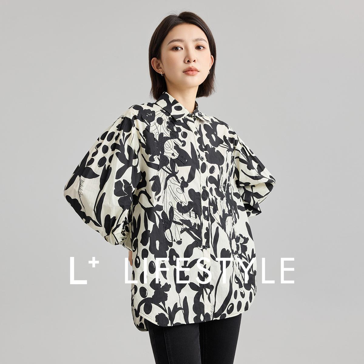 【谷邦L+】设计感国风衬衫女2025春季新L4111056