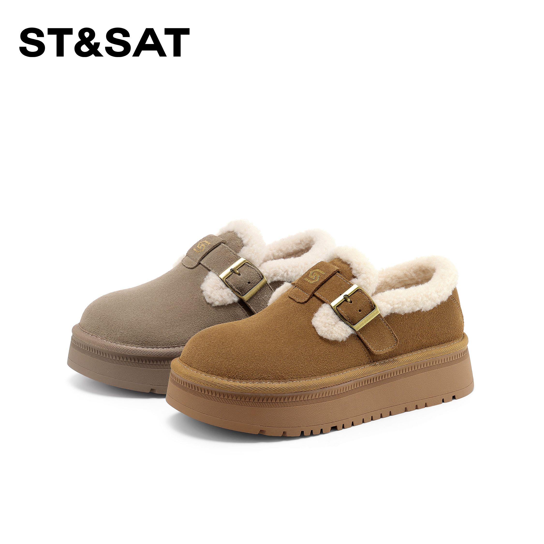 St&Sat/星期六时尚休闲鞋2026年春季新款百搭勃肯鞋女厚底