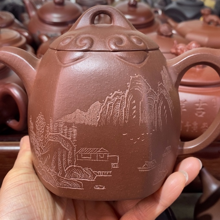 紫砂茶壶微瑕处理一把