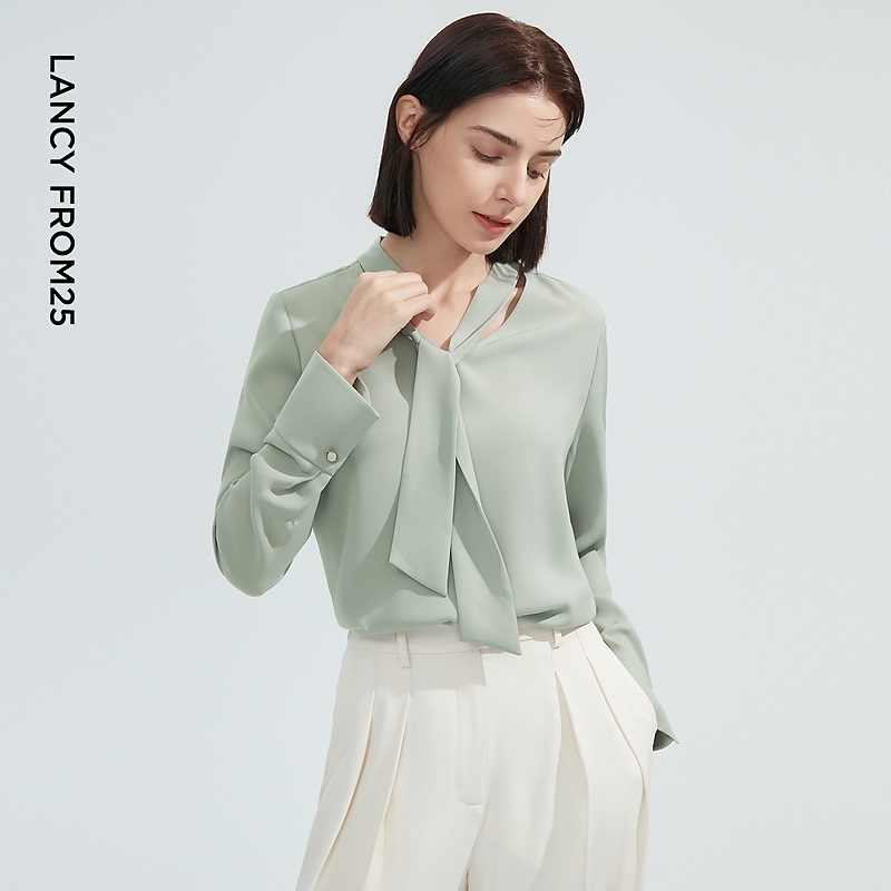 【朗姿Basic衣橱】明星同款法式衬衫气质衬衣长袖上衣春季新款女