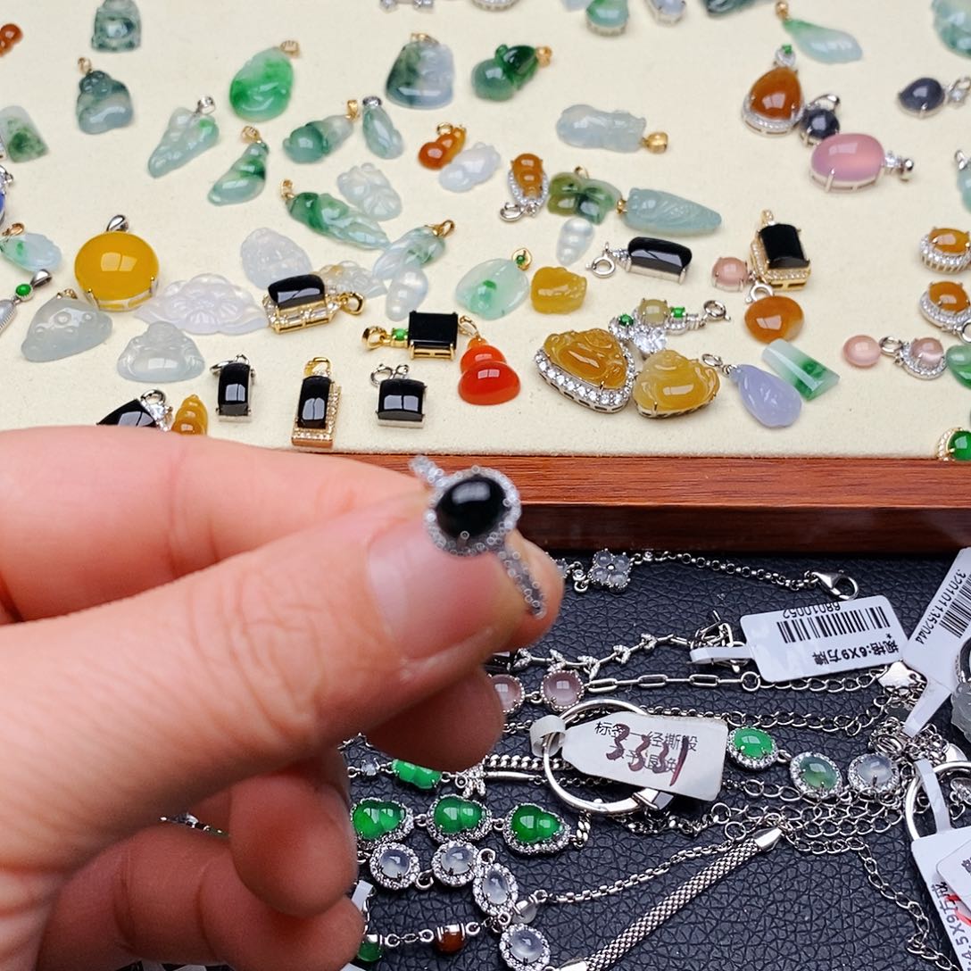 银S925镶嵌戒指翡翠