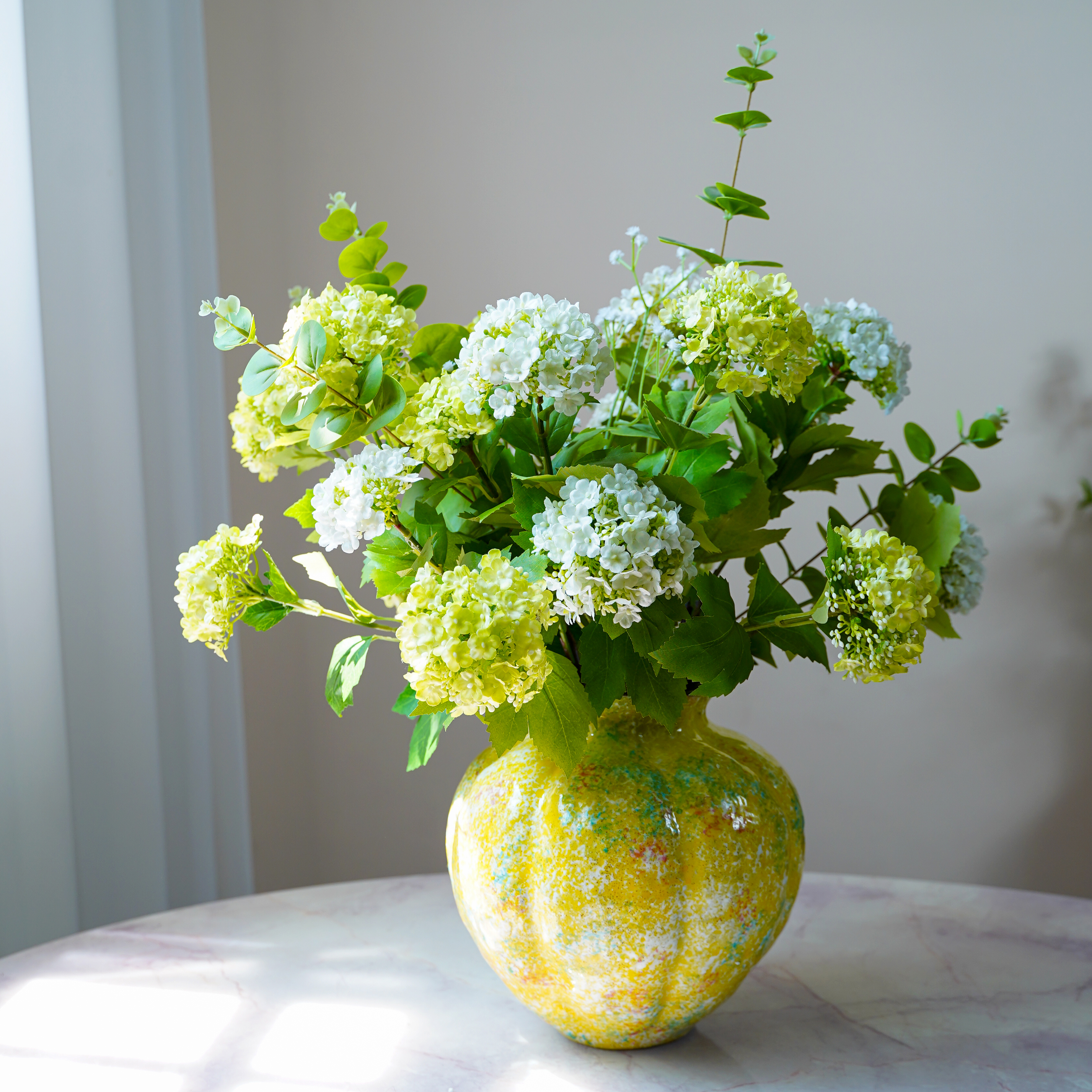 木绣球高档仿真花假花摆设餐桌花摆花装饰摆件客厅电视柜高端绢花