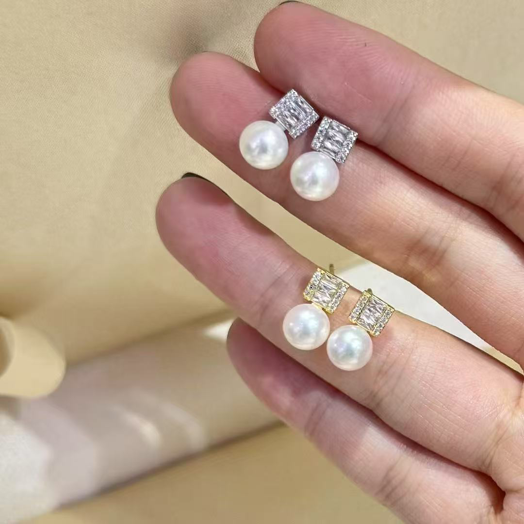 天然淡水珍珠轻奢百搭戴妃耳饰珍珠耳钉