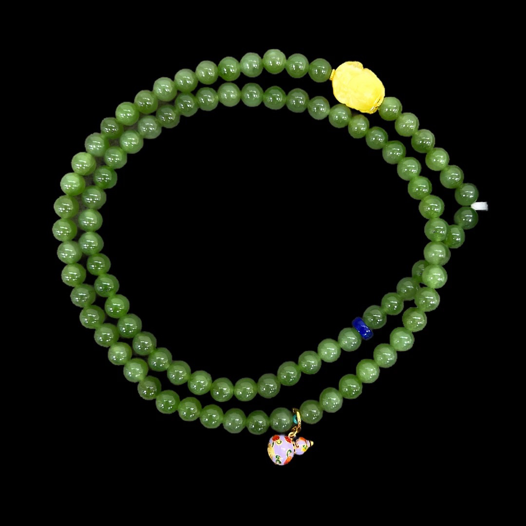 2156碧玉蜜蜡手串孤品