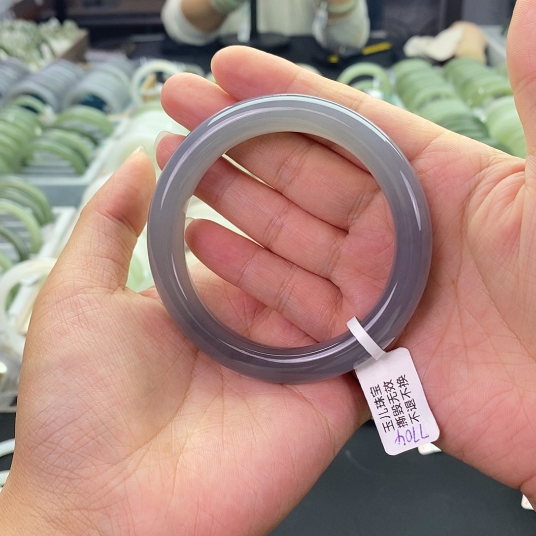 和田玉未镶嵌和田玉手镯57.58心****6