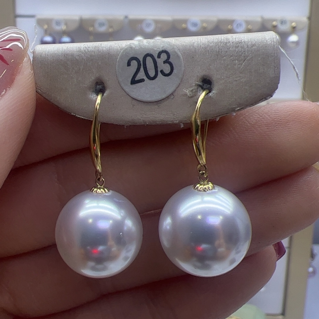 淡水珍珠耳饰18K金镶嵌