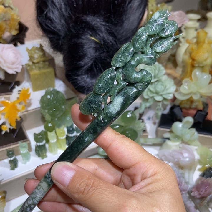 未镶嵌蛇纹石玉发饰