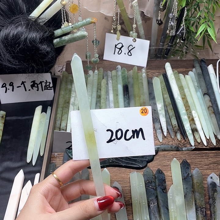 蛇纹石玉发饰合金