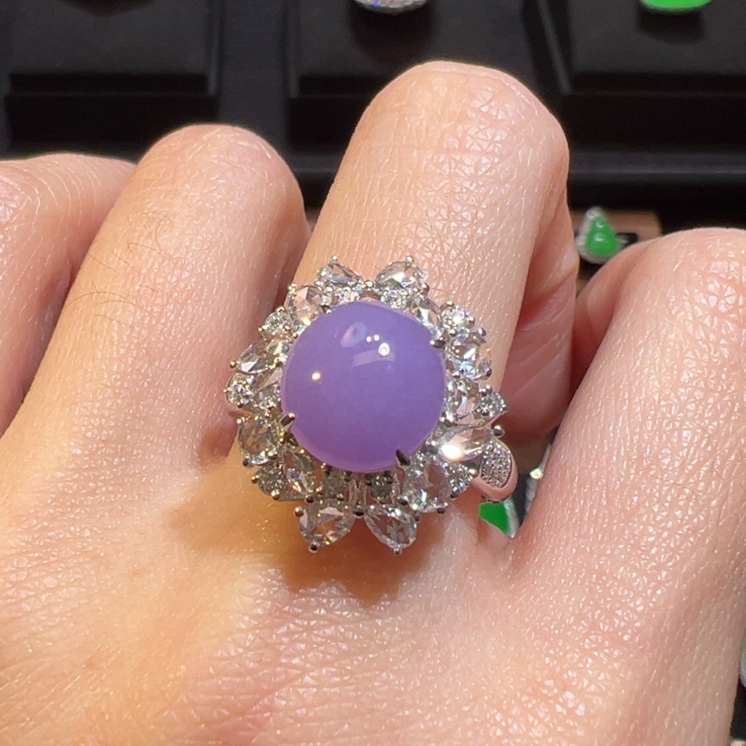 翡翠戒指18K金镶嵌收到货48小时鉴赏期